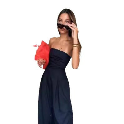 Women's Wear Slim-fit Wrapping Towel-style Long Jumpsuit