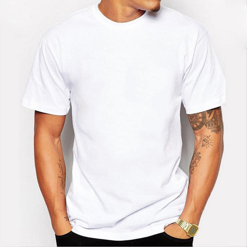 Solid Color Printing Blank Men's Short Sleeve