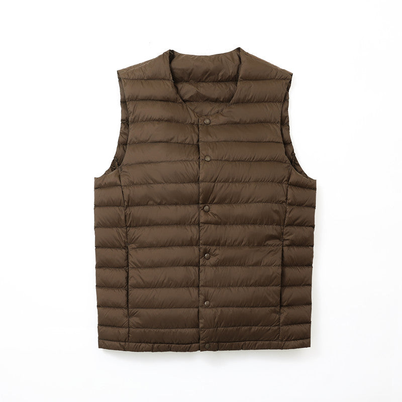 Men's Autumn And Winter Collarless Lightweight Basic Thin Vest