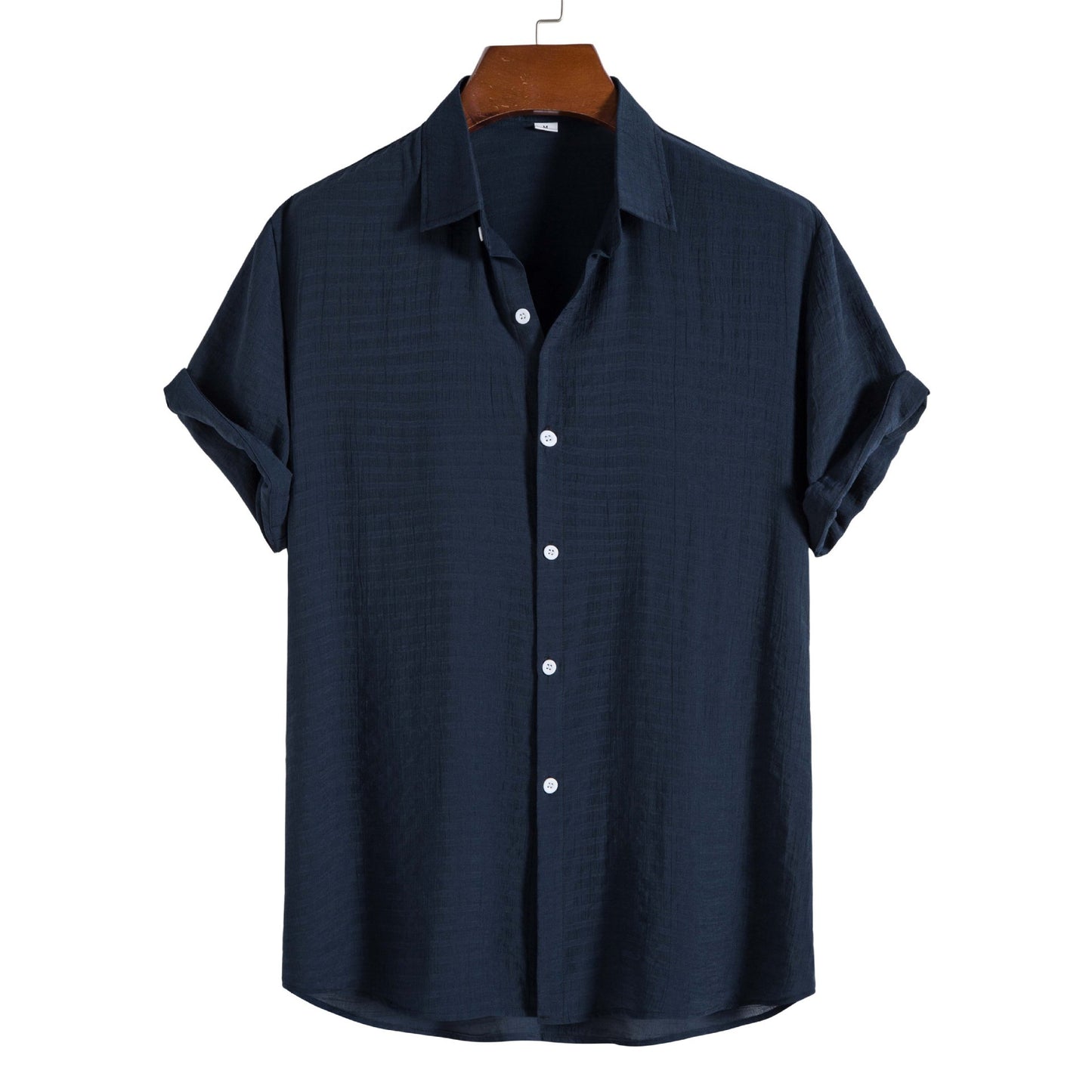 Simple Dark Checkered Short Sleeved Shirt For Men