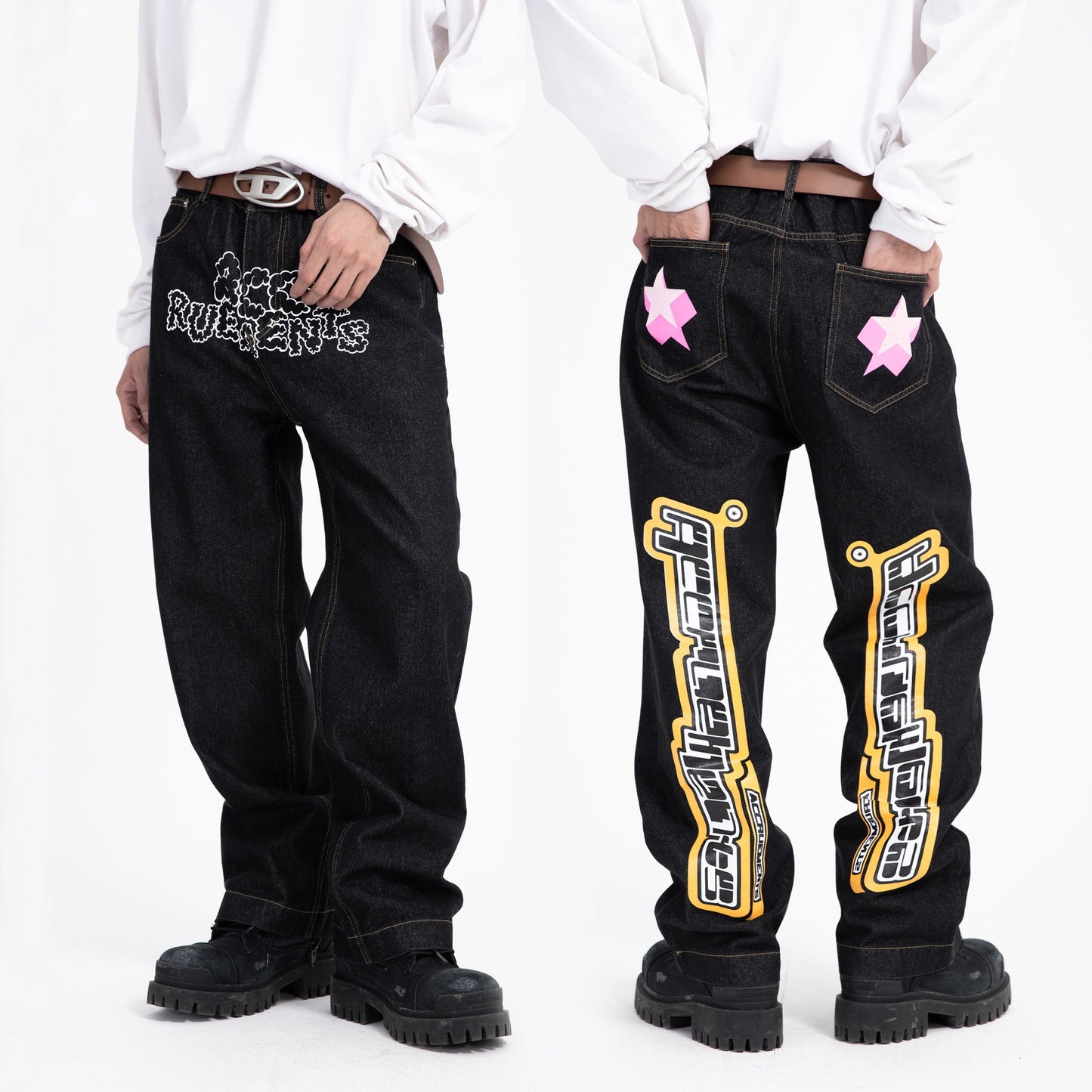 High Waist Jeans Original Slimming Trousers Men And Women