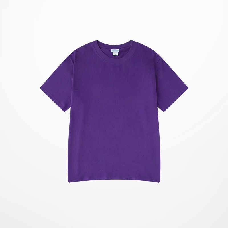 All-match Pure Cotton Solid Color Loose Short Sleeves