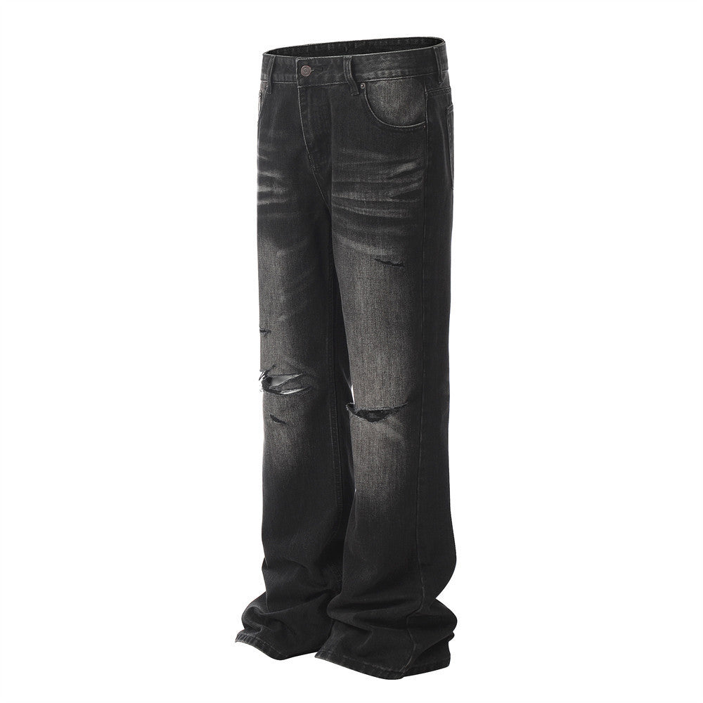 Retro Tattered Jeans Denim Trousers For Men