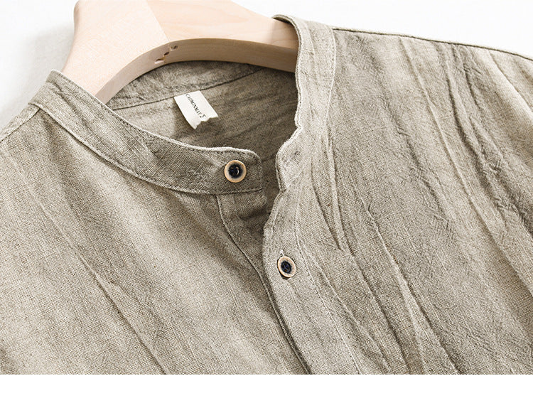 Men's Cotton And Linen Loose And Simple Japanese Style Shirt