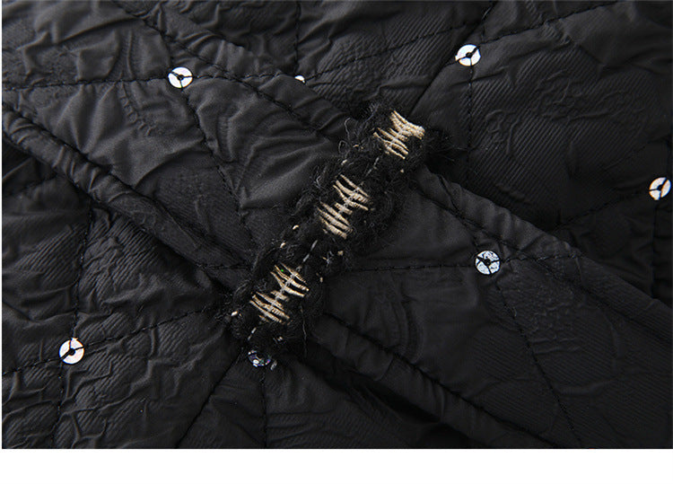 Women's Double Layer Thick Fashion Closing Belt Belt Down Jacket