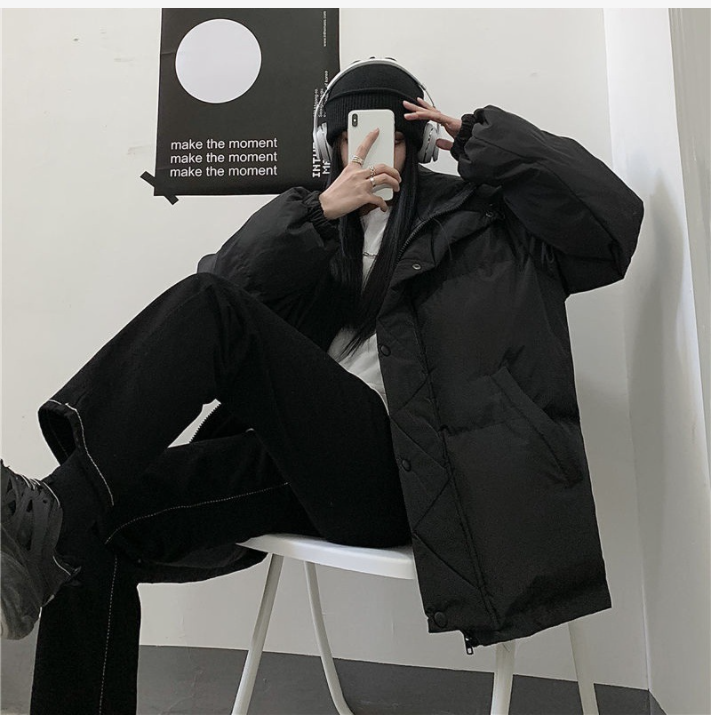 Black All-match Thick Bread Jacket