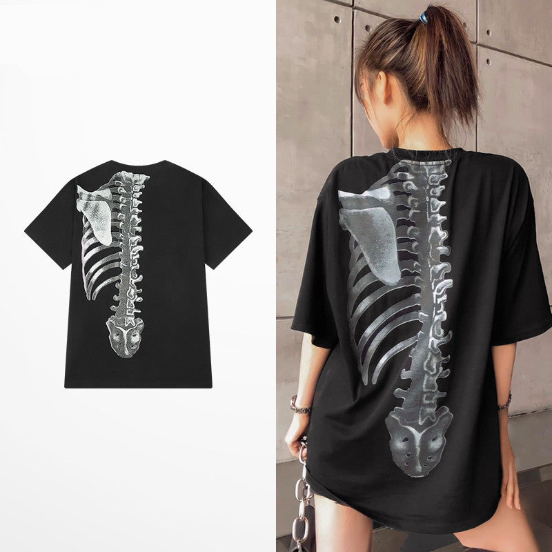 Skull European And American High Street Style Short-sleeved T-shirt