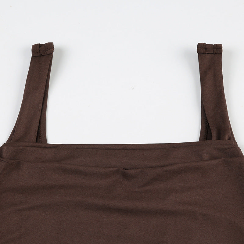 Women's Solid Color Square Collar Sleeveless Camisole